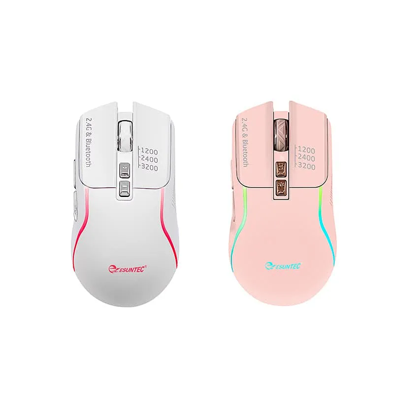 New Type C Rechargeable  Dual-mode 2.4G Wireless & BT 5.2 Gaming Mouse 7D RGB Backlight mouse for Gamers GMW-184L